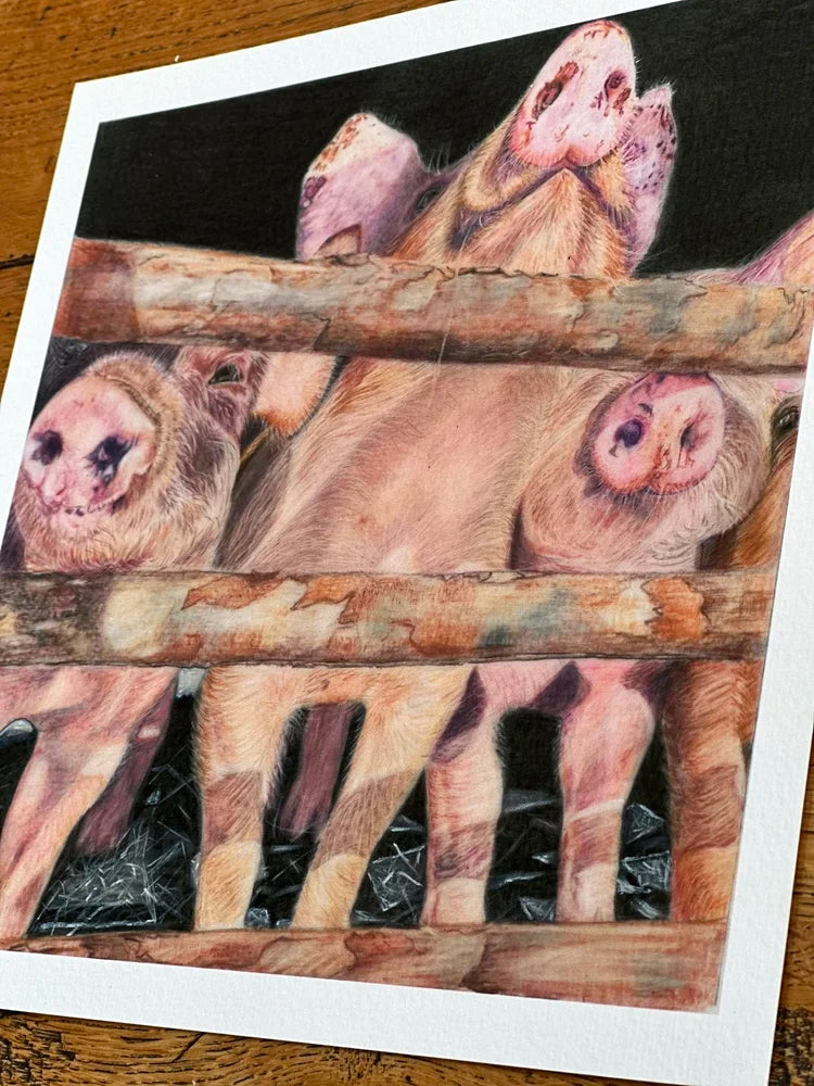 This Little Piggy – Pig Art Print | Limited Edition Giclée on Fine Art Paper